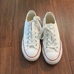 Converse White Sneakers with Red Accents